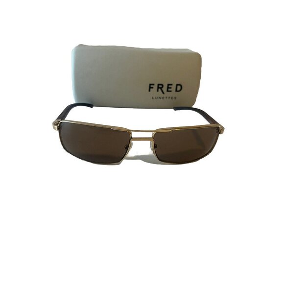 Used FRED LUNETTES Sunglasses for men Ellesmere C2 206 63-16 140 Gold Frame Brow - Picture 2 of 7